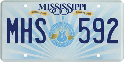 MS license plate MHS592