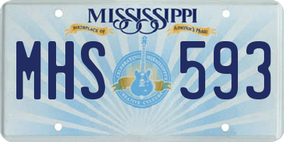 MS license plate MHS593