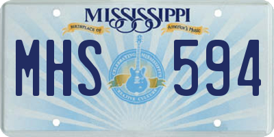 MS license plate MHS594