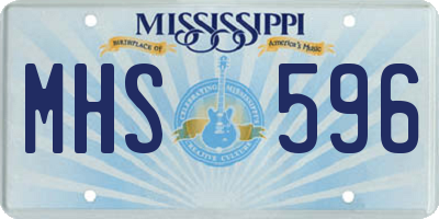 MS license plate MHS596