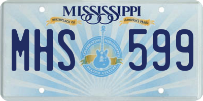 MS license plate MHS599