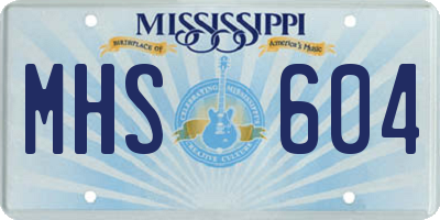 MS license plate MHS604