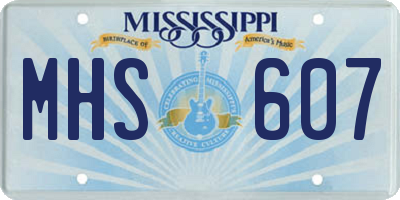 MS license plate MHS607
