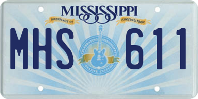 MS license plate MHS611