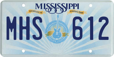 MS license plate MHS612