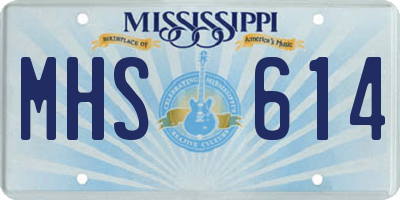 MS license plate MHS614