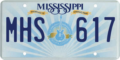 MS license plate MHS617