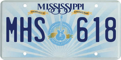 MS license plate MHS618