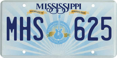 MS license plate MHS625
