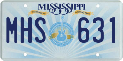 MS license plate MHS631