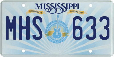 MS license plate MHS633