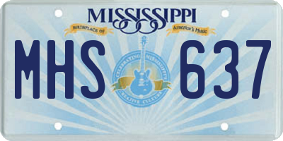 MS license plate MHS637
