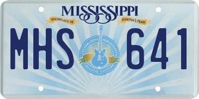 MS license plate MHS641