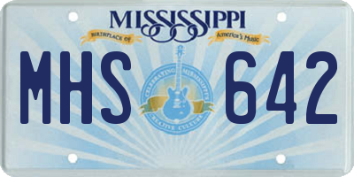 MS license plate MHS642