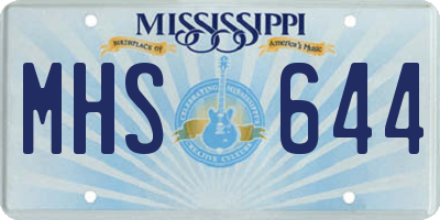 MS license plate MHS644