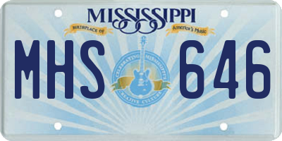 MS license plate MHS646