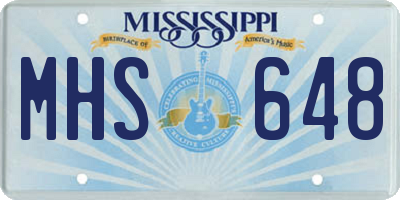 MS license plate MHS648