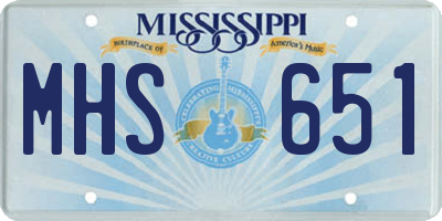 MS license plate MHS651