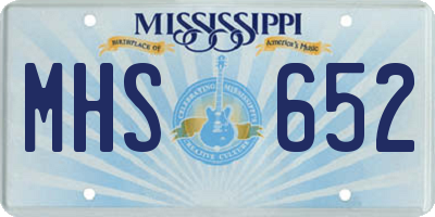 MS license plate MHS652