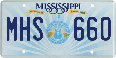 MS license plate MHS660