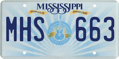 MS license plate MHS663