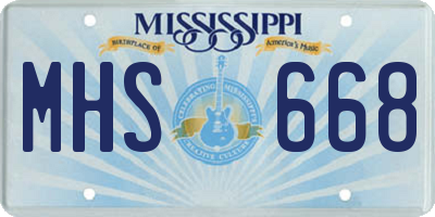 MS license plate MHS668
