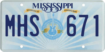 MS license plate MHS671