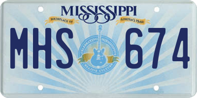 MS license plate MHS674