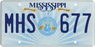 MS license plate MHS677