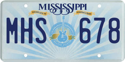 MS license plate MHS678