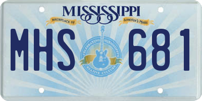 MS license plate MHS681