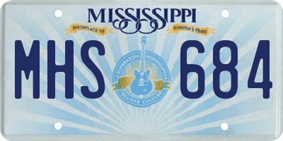 MS license plate MHS684