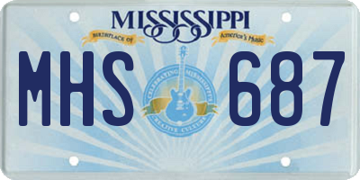 MS license plate MHS687