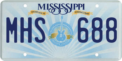 MS license plate MHS688