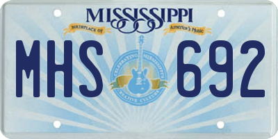 MS license plate MHS692