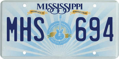 MS license plate MHS694