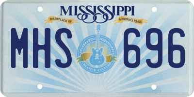 MS license plate MHS696