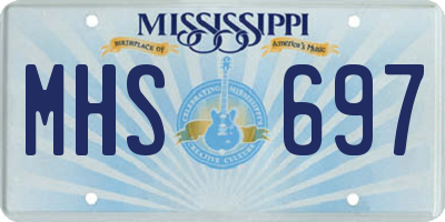 MS license plate MHS697