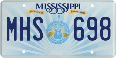 MS license plate MHS698