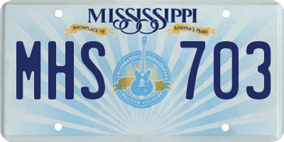 MS license plate MHS703