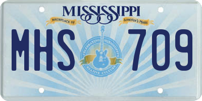 MS license plate MHS709