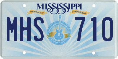 MS license plate MHS710