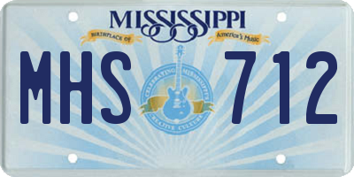 MS license plate MHS712