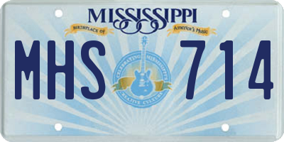 MS license plate MHS714