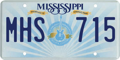 MS license plate MHS715