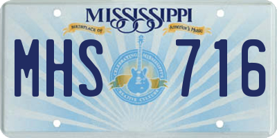 MS license plate MHS716