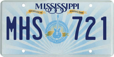 MS license plate MHS721