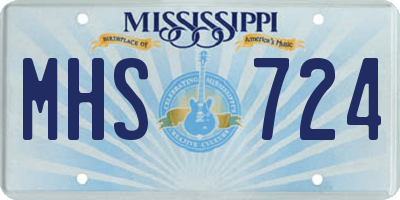 MS license plate MHS724