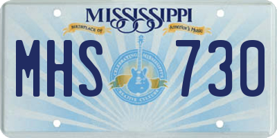 MS license plate MHS730