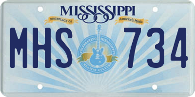MS license plate MHS734